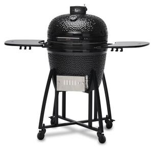 Grill ogrodowy ceramiczny węglowo-gazowy KOLER Kamado EG22-GAS Zamykany, okrągły, żeliwny ruszt, kółka, termometr