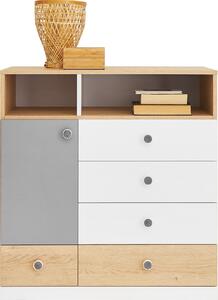 Komoda BRERA 85 cm do Salonu Sypialni 5 Szuflad Dąb