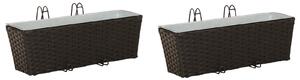 Balustrada 2 pcs Czarny 50 x 17 x 17 cm Metal