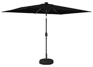 Parasol ogrodowy z oświetleniem LED i podstawą 200 x 300 cm
