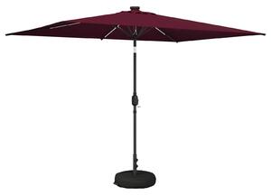Parasol ogrodowy z oświetleniem LED i podstawą 200 x 300 cm