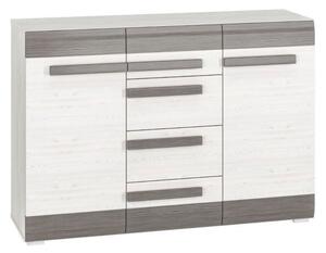 Komoda BIANKA 2D4S 138 sosna ÅnieÅ¼na/szara
