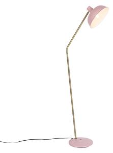 Lampa podłogowa Retro różowa z brązem - Milou Oswietlenie wewnetrzne