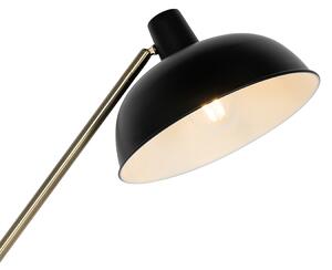 Lampa podłogowa Retro czarna z brązem - Milou Oswietlenie wewnetrzne