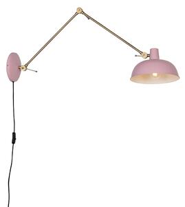 Kinkiet / Lampa scienna Retro różowy z brązem - Milou Oswietlenie wewnetrzne