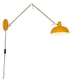 Kinkiet / Lampa scienna Retro żółty z brązem - Milou Oswietlenie wewnetrzne