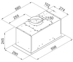 Okap VDB Box-Me 60 BiaÅy 415m3/h 66dB klasa C
