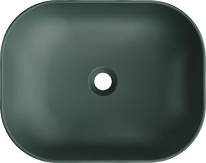 Mexen Rosa umywalka nablatowa 50 x 40 cm, zielona ciemna mat - 21095047