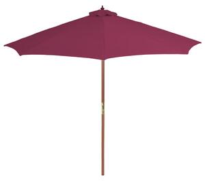 Parasol ogrodowy na drewnianym słupku, 300 cm, bordowy