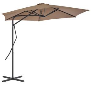 Parasol ogrodowy na słupku stalowym, 300 cm, kolor taupe