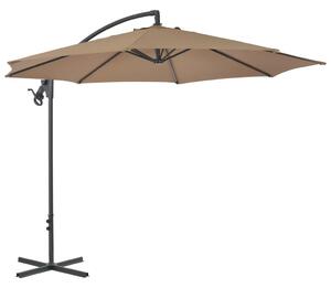 Parasol wiszący ze stalowym słupkiem, 300 cm, taupe