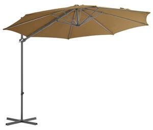 Parasol wiszący ze stalowym słupkiem, 300 cm, taupe