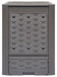 Kompostownik, brązowy, 60x60x83 cm, 300 L, rattan z tworzywa