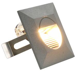Lampy ścienne zewnętrzne LED, 6 szt., 2 W, srebrne, kwadratowe