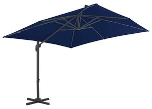 Parasol wiszący z aluminiowym słupkiem, 3x3 m, niebieski