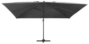 Parasol z LED i aluminiowym słupkiem, 400x300 cm, antracytowy