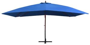 Wiszący parasol na drewnianym słupku, 400x300 cm, niebieski