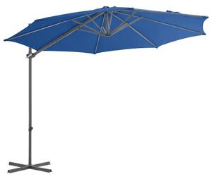 Parasol wiszący ze stalowym słupkiem, 300 cm, niebieski