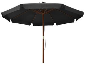 Parasol ogrodowy na drewnianym słupku, 350 cm, antracytowy