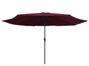 Parasol ogrodowy na metalowym słupku, 390 cm, bordowy