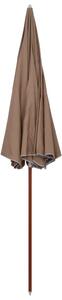 Parasol ogrodowy na stalowym słupku, 300 cm, taupe