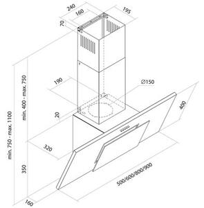 Okap TOFLESZ Fiera Sprint 90 cm BiaÅy 428m3/h 68dB klasa D