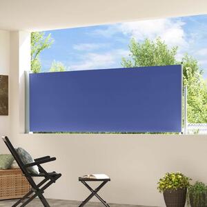 Wysuwana markiza boczna na taras, 100 x 300 cm, niebieska