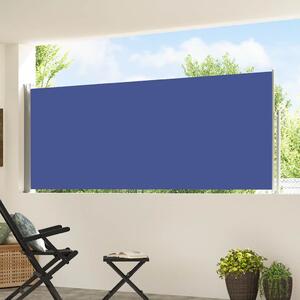 Wysuwana markiza boczna na taras, 120 x 500 cm, niebieska