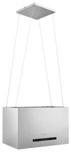 Wiszący okap nad wyspę, dotykowy, LCD, 55 cm, stal nierdzewna