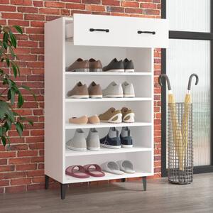 Szafka na buty, biała, 60x35x105 cm, materiał drewnopochodny