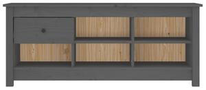 Szafka na buty, szara, 110x38x45,5 cm, lite drewno sosnowe