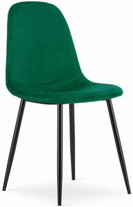 Ciemnozielone krzesło metalowe welurowe - Rosato 3X