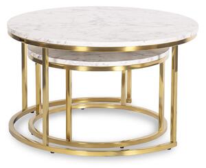 Zestaw 2 okrągłych stolików kawowych glamour - Vido
