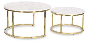 Zestaw 2 okrągłych stolików kawowych glamour - Vido