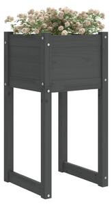 Donice, 2 szt., szare, 40x40x81 cm, lite drewno sosnowe