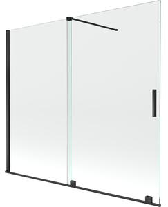 Mexen Velar parawan nawannowy 2-skrzydłowy rozsuwany 180 x 150 cm, transparent, czarny - 896-180-000-01-70