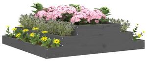 Donica, szara, 110x110x27 cm, lite drewno sosnowe