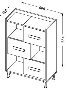 Komoda FIABA 90 cm do Salonu Sypialni Antracyt