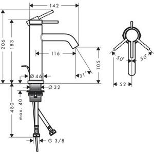 Bateria umywalkowa HANSGROHE Tecturis S 110 EcoSmart+ 73310000 Chrom