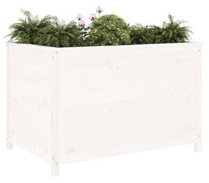 Podwyższona donica ogrodowa, biała, 119,5x82,5x78 cm, sosna