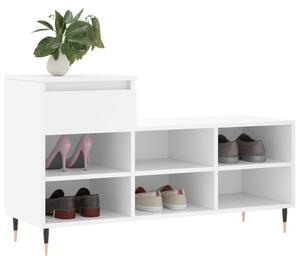 Półka na buty, biała, 102x36x60 cm, materiał drewnopochodny