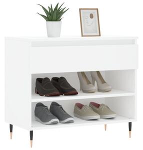Półka na buty, biała, 70x36x60 cm, materiał drewnopochodny