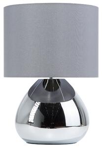 Lampa stołowa lampka nocna metalowa podstawa szary klosz Ronava Beliani