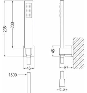 Mexen Zero R02 bateria wannowa z zestawem prysznicowym, chrom - 7113R02-00