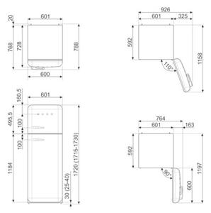 Lodówka SMEG FAB30RBL6 Retro 172cm Czarna
