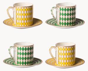 Komplet filiżanek do espresso ze spodkiem Chess, 4 elem
