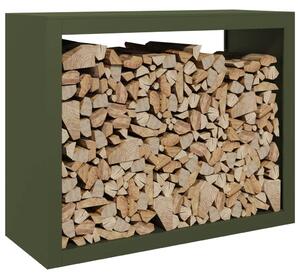 Stojak na drewno opałowe, zielony, 100x40x80 cm, stalowy