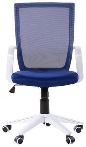 Krzesło biurowe z wysokim oparciem ciemnoniebieskie siatka obrotowe regulowane Relief Beliani