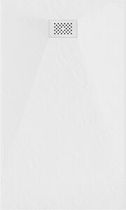 Mexen Hugo brodzik prostokątny SMC 140 x 70 cm, biały, maskownica biała - 42107014-W