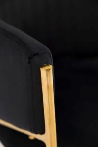 MebleMWM Krzesło Glamour czarne DC-890-1 welur, złote nogi